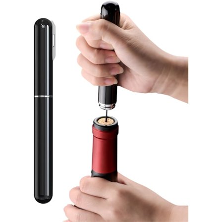 2-i-1 Luftpump Korkskruv med Folieskärare, Lufttrycks Vinöppnare för Hem, Restaurang, Fest, Presenter till Vinälskare