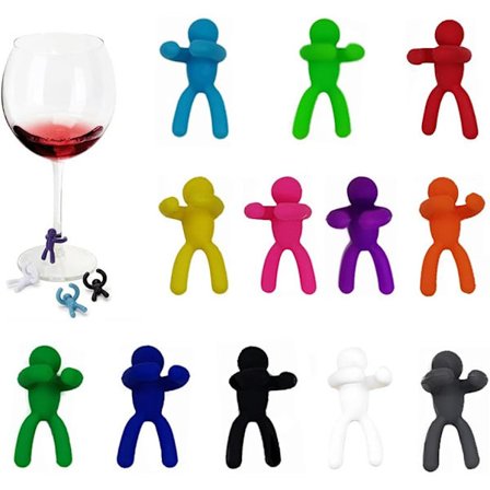 12 stk. Vinglasmarkører, Drikke Markører, 12 Vinglasmarkører Kreative