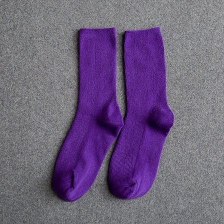 Medium Tubsockor Harajuku Pile Strumpor MÖRKLILA mörklila