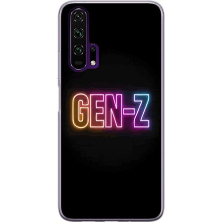 Kompatibelt Mobildeksel til Honor Honor 20 Pro Neontext Gen Z i fargerikt lys mot mørk bakgrunn i moderne digital stil