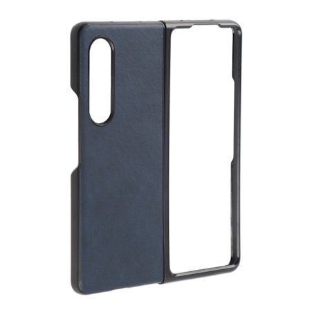 Hårt fodral i läder för Samsung Galaxy Z Fold 3 Mobiltelefon Anti-rep Stötsäkert Skydd Blå