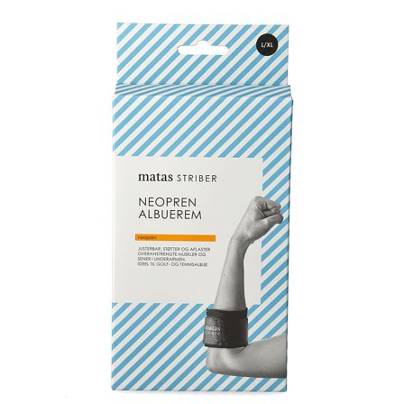Matas Striber Neopren Albuerem Sort L/XL, Medicin & Pleje, Støttebind, Albuebind