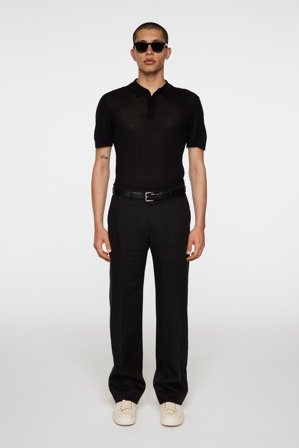 J.Lindeberg - Ridge Lyocell Silk Polo - Black - Man - M