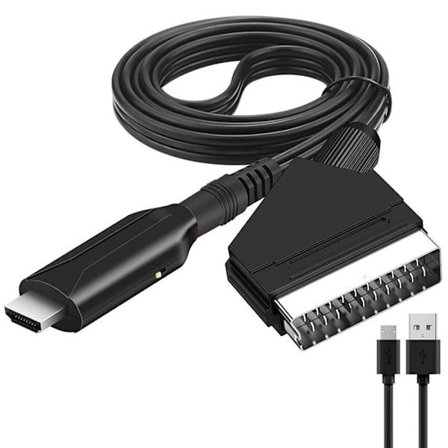 Scart til HDMI Adapter Lyd Video for Sky Blu-Ray DVD-spiller STB VHS Xbox PS3
