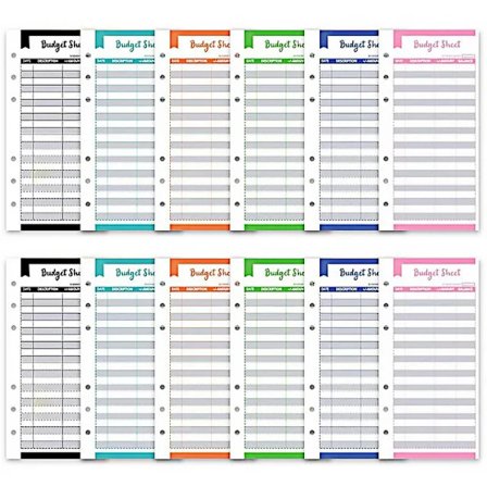 Budgetplanlægger 2023 Kontantkuvert Besparelser Penge 6 Huller Ringbind til Økonomistyring A6 Løsblade Ringbindhus til notesbog 12 stk. Skemaer