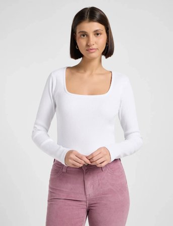 Lee Jeans Ls Square Neck - White - L