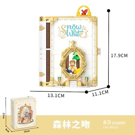 Sagobyggstenar Cinderella Alice Pop-up Bok Skrivbordsdekoration Pussel Montering Modell Leksak Födelsedagspresent till Barn