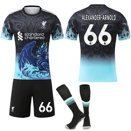 2025-2026 Liverpool Special Anniversary Edition Blå Fodboldtrøje med Strømper Nr. 66 Alexander-Arnold 20