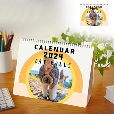 Kalender 2024 Katteballer, Katteballer Kalender 2024, Katter Buttholes Kalender, Lunefulle Og Morsomme Kattebilder Morsom Katte Butthole Kalender Gave