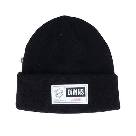 Djinns - Black - cuff - Beanie - Big Label Black Cuff - Hatstore