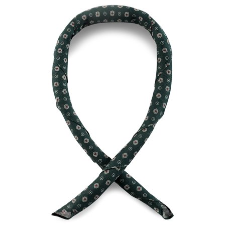 Foulard in cotone con motivo floreale a pois blu petrolio e bianco per uomini - Fazzoletto da collo (foulard)