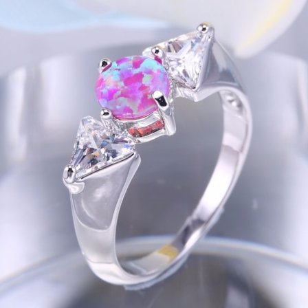 Silversmycken filled ring ROSA Brand Opal