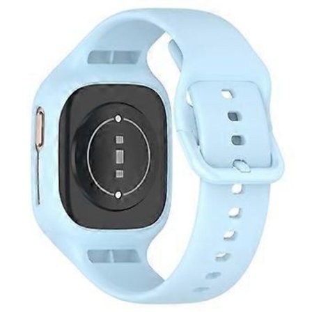 Yhteensopiva Honor Watch 4 TMA-L19 Integroitu Silikonihihna Kellon Kuoren Vaihto Ranneke (Vaaleansininen)