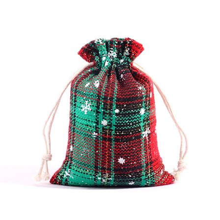 Julepose til slikindpakning, fødselsdags- og julefestgaver (Grønne striber - 6 stk.)