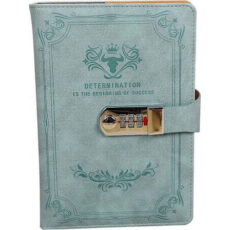 Lukollinen päiväkirja PU-nahkaa Salasanalla varustettu muistikirja Lukittava päiväkirja aikuisille yhdistelmälukolla A5 Kirjoitusmuistikirja Salainen 