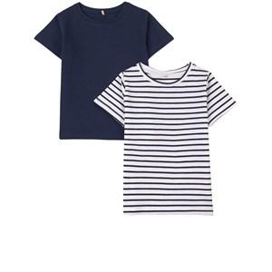 A Happy Brand 2-Pack Navy T-Shirts 98/104 cm - Tops - 98/104 cm - Navy