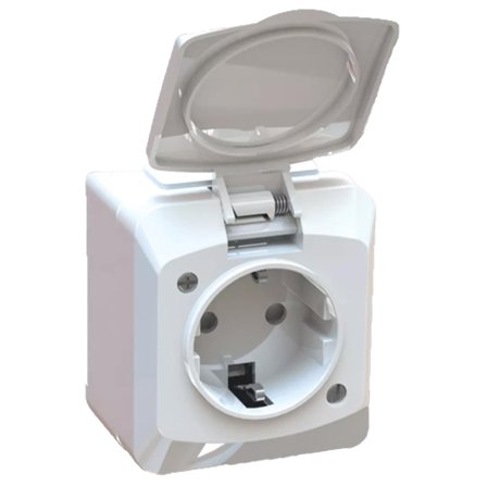 Etman Stikkontakt Påvegg M/J Enkel IP44