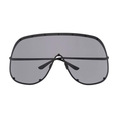 Rick Owens, Sunglasses Shield Black Zwart, unisex, Maat:ONE Size