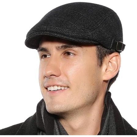 Herrar Platt Beret Mössa Justerbar Platt Hatt Höst Vinter