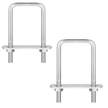 2 kpl Nelikulmainen U-pultti U-kiinnityspultti muttereilla ja levyillä