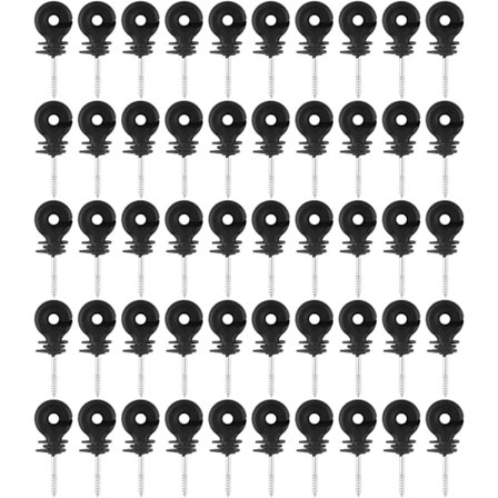 50 stk elektriske gjerdeisolatorer, ringisolatoravstandsstykker, skru inn isolatorer landbruksgjerde elektriske gjerdetilbehør
