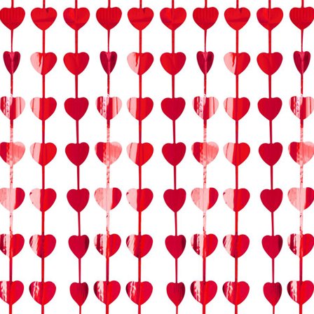 Dørforheng Hjerter Metallic Rød