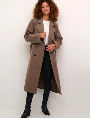 Kaffe Kafanny Long Coat - Brown - 44