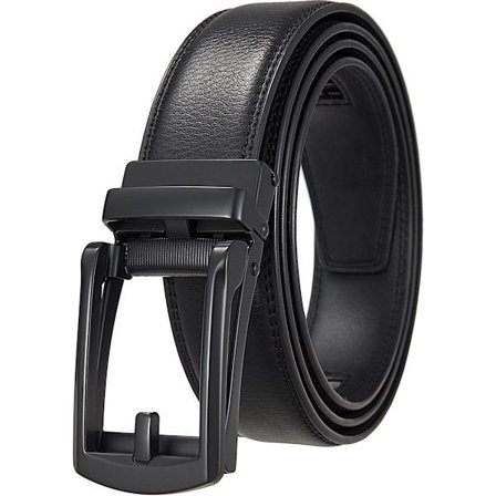 Skinnbelte for menn 115cm Formell svart med automatisk spenne