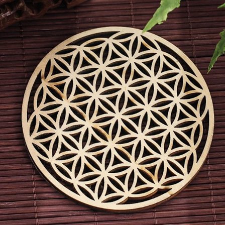 Puinen rottinkialustan koristelu Puinen kuviollinen lasinalusta