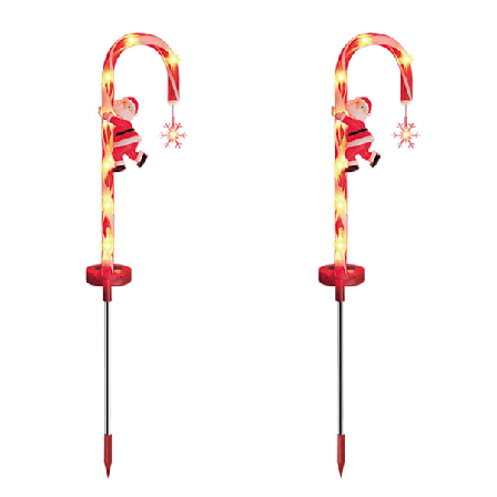 Solcelled LED udendørs lys Julemanden slikkepind lys dekorative lys have gårdsplads græsplæne lys