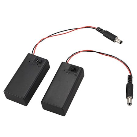 2 st 2,1 X 5,5 mm Hankontakt Fodral Boxhållare Med Lock För 9V Batteri