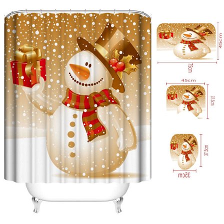 Jul Duschdraperi för Badrum 4 ST