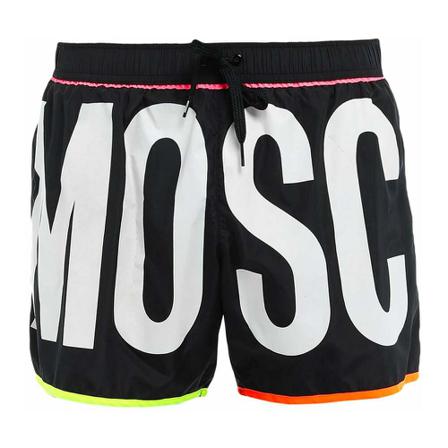 Moschino Fluo Logo Swimming Trunks Sort, Herre
