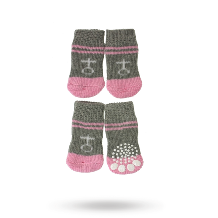 Urban Pup - Venus Grey/Pink - Hundstrumpor med antiglid- Hundskor & hundstrumpor hos Doggie.se