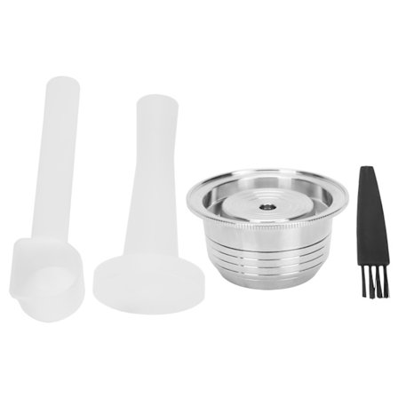 Kaffekapsel i rostfritt stål, återanvändbar och påfyllningsbar kaffefilterkit för Nespresso Vertuo Plus