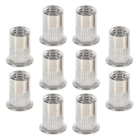 10 stk. Nytte-muttere i rustfritt stål M10 Flatt hode Gjengeinnsats Nytte-mutter