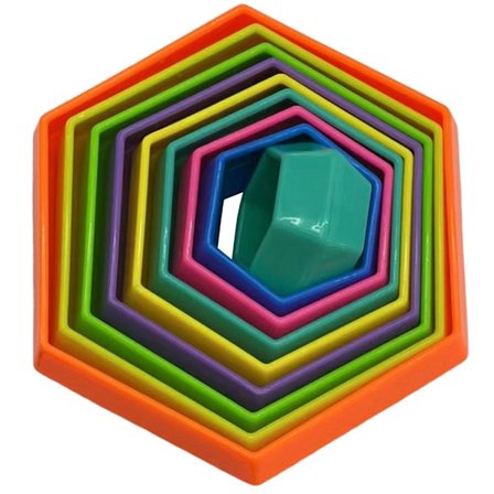Farverig 3D Hexagon Oktagon Sensorisk Legetøj med LED Lys Form Skiftende Stress Relief Legetøj Tidlig Læring Legetøj til Børn