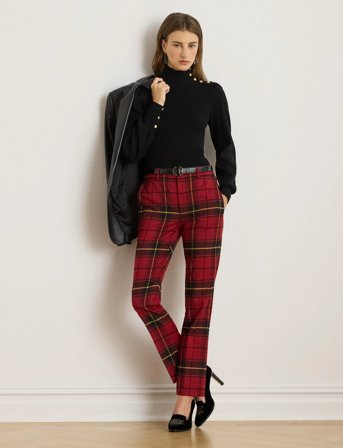 Lauren Ralph Lauren Button-Trim Mockneck Sweater - Black - S