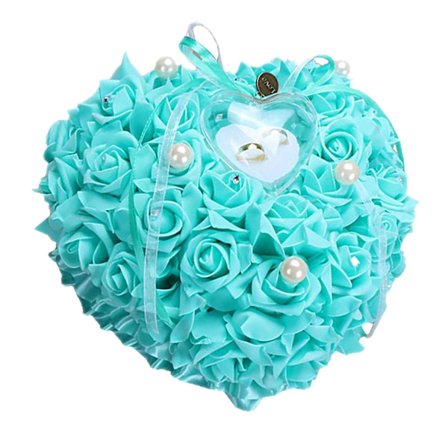 Bryllupsring Pude Hjerteboks Med Bånd Perle Til Bryllupstilbehør Gave