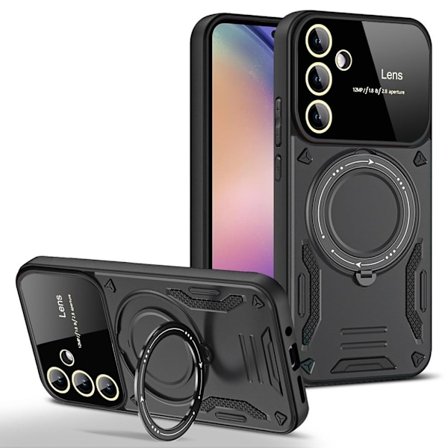 Samsung Galaxy A36 5G / A56 5G Telefon Skal med Ringhållare - Svart