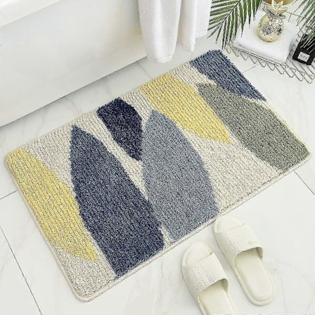 Sklisikker Badematte, 40 X 60 Cm Skogblad Badematte Supermyk Og Absorberende