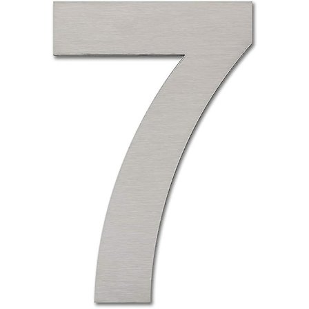 Moderne børstet husnummer - 203 mm høyt, laget av solid 304 rustfritt stål,