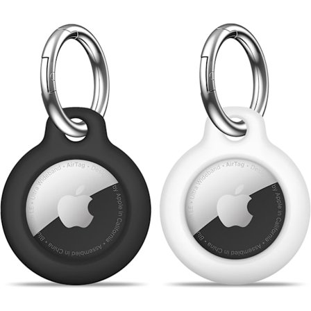 【2-pack】 Airtag-hållare Air Tag-fodral med nyckelring, repskyddande Airtags-nyckelring för Apple Air Tags, Airtag-tillbehör för GPS-objektsökare, 