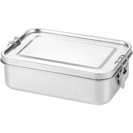 Ruostumattomasta teräksestä valmistettu lounasrasia - 850 ml:n Bento-rasia, elintarvikkeiden säilytysastiat lukitusklipsillä, kannettavat 
