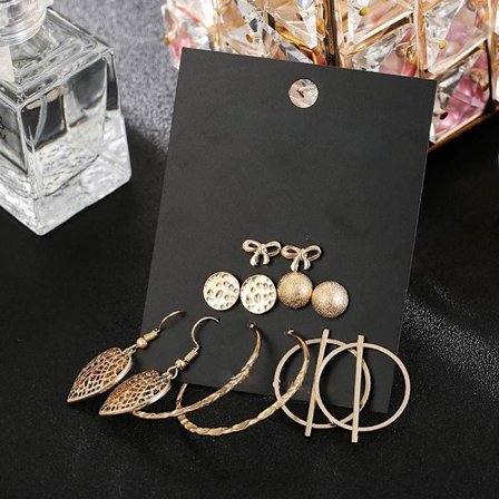 Øreringe sæt guldbelagte bue hjerte bøjler