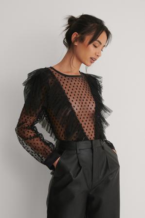 Ida Sjöstedt Haut Dentelle - Blouses - Noir - EU 36