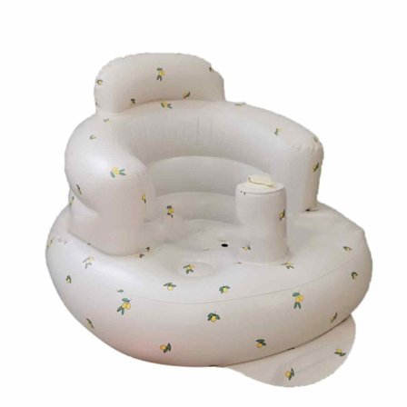 Uppblåsbar spädbarnsstol för bebisar, ergonomisk design uppblåsbar babystol med inbyggd luftpump, mjuk PVC bärbar golvstol för sittstöd