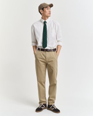 GANT - Superkomfort chinos i regular fit til herre dark khaki