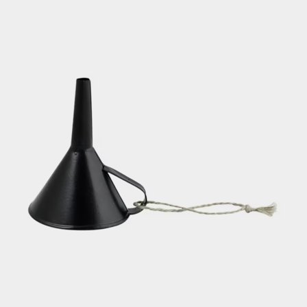 Mini funnel for storm lanterns & kerosene lanterns, Strömshaga, matte black iron, Ø70 x 110 mm