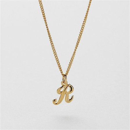 R Vintage Letter Halskette - 18K VERGOLDETES STERLINGSILBER